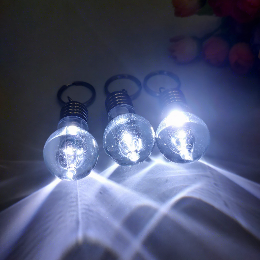 Round white light bulb
