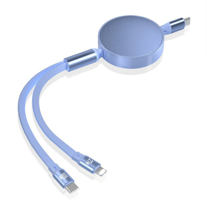 Universal PD 100W Carga rápida Laptop Tipo-C Cable de carga 2 en 1 PD 27W USB C Cable de datos de carga para iPhone Panel de aluminio