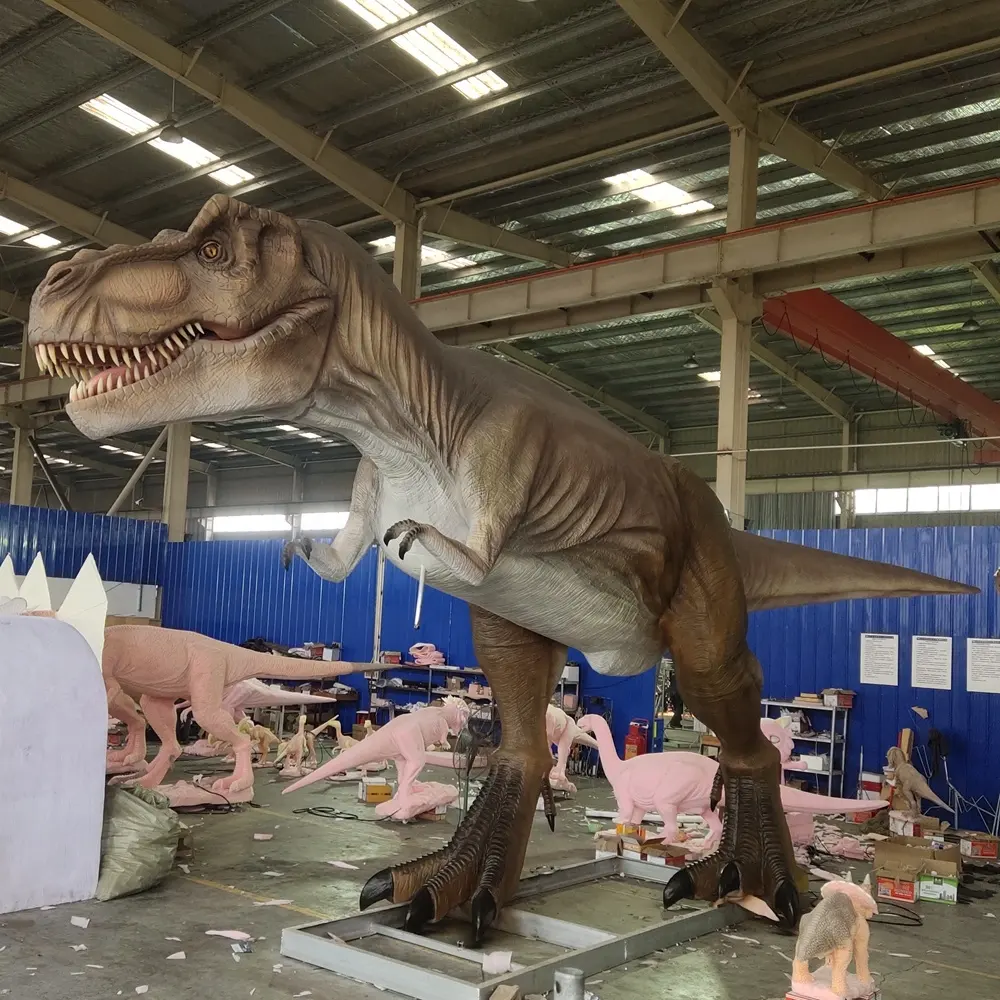 Attività a tema dinosauro soggetto dinosauro mostra il più popolare dinosauro animatronico modello t-rex di grandi dimensioni