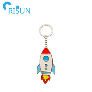 Wholesale Rocket Planet <strong>Rainbow</strong> Keychain Custom Logo <strong>Go</strong> to Space Retro Rocket Soft Hard Enamel Keychains Keyring - Product Image 6