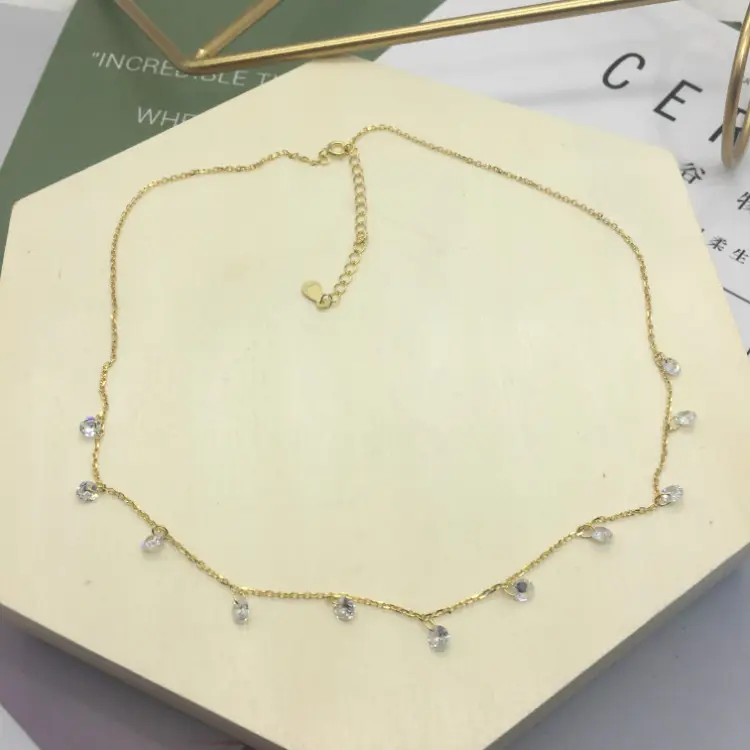 925 itália colar de prata chocker, colar de mulheres cristal declaração colar