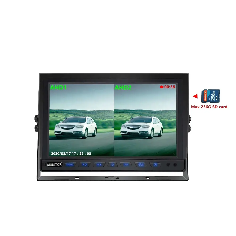 Ahd 1080P 4 Video Ingang 7 Inch Monitor Systeem Voor Truck Cctv