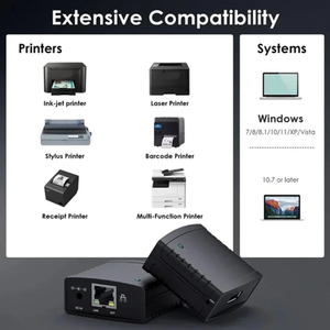 USB 2.0 <strong>Network</strong> Printer Server LPR Print Protocol 10/100Mbps Printer Adapter Hub - Product Image 5
