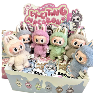 Cute Labubu V1 V2 V3 Series PVC Anime Figure Pendant Doll Model Kawaii Monster Keychain Toy with Stress Relief Function <strong>Gift</strong> - Product Image 1