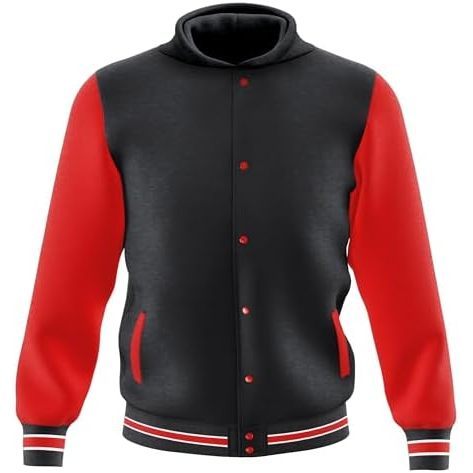 Sweat à capuche noir et rouge
