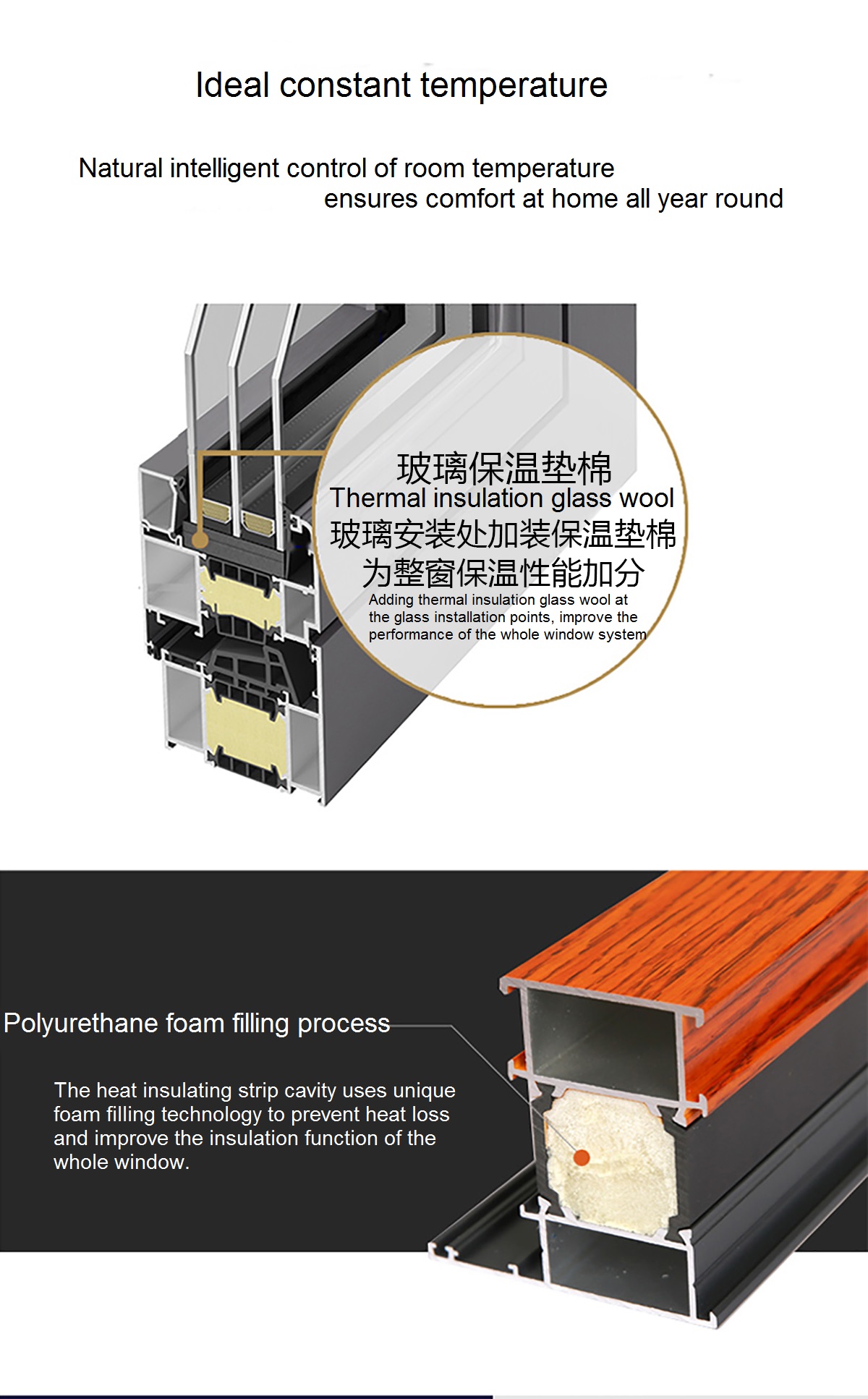 hot selling thermal break window and high quality good performance triple glazed aluminium doors