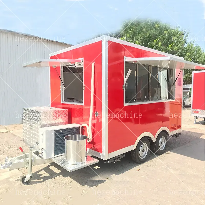 Reboque de comida para caminhão, comida rápida, carrinho de casamento, ganha, cerveja, barra, reboque