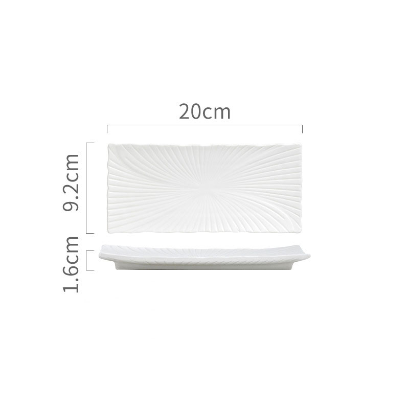 Assiette carrée blanche de 8 pouces