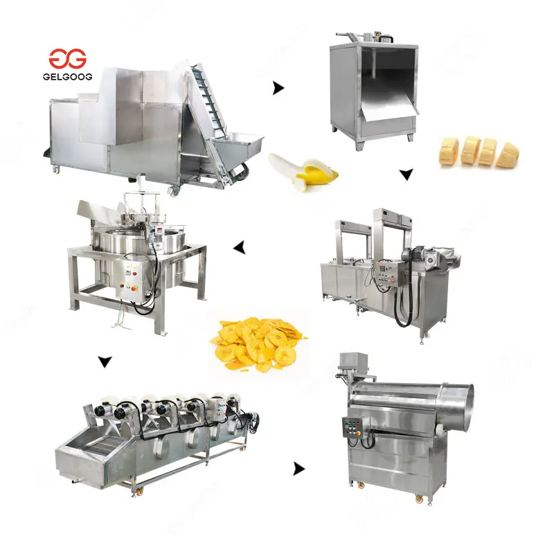 Patatine di frutta e verdura completamente automatiche piccole macchine per la produzione di patatine di Banana