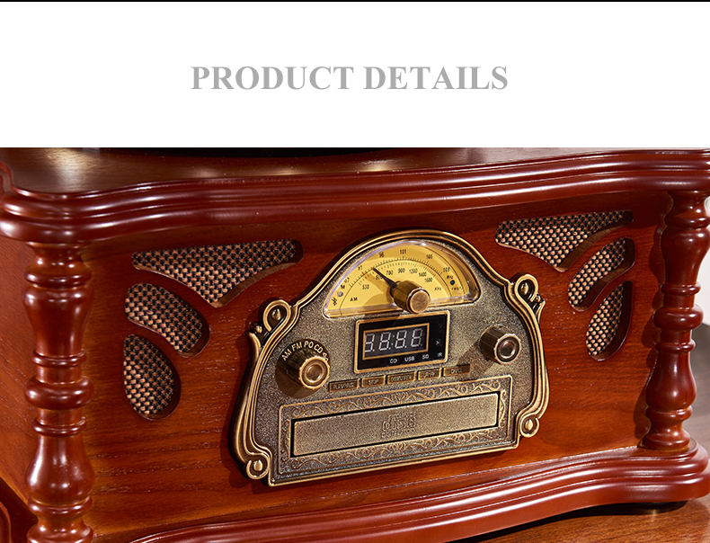 Best Quality wooden Retro Gramophone Multifunctional player phonograph for home audio