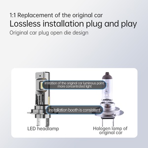 2024 80W 12000LMスーパーブライトオートLEDヘッドライトバルブH8 H9 H11 H1 H3 H7 9005 9006 H4 6000k車用色温度 - Product Image 6