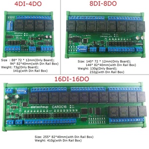 DC 12V/24V 4-16CH Módulo de relé de bus de campo CAN, RS485 Modbus RTU PLC IO, placa de expansión, entrada Digital NPN/PNP, controlador CAN