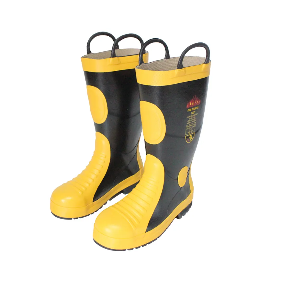 Fabricante de botas de goma para combatir incendios botas de seguridad para bomberos botas de goma resistentes al fuego