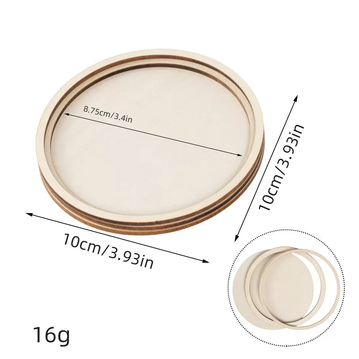 Marrón - Redondo 10cm, 3 capas, 10 unidades