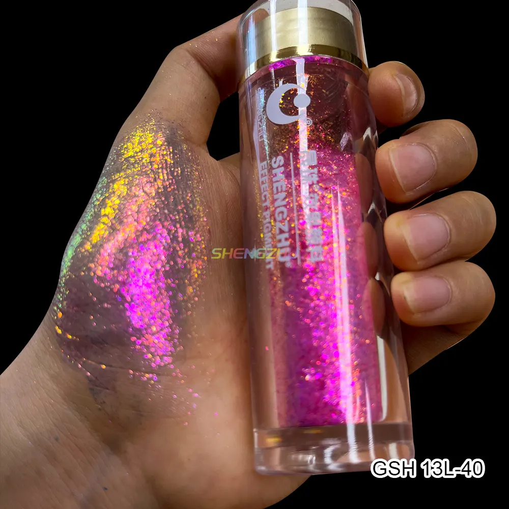 Yeni varış GSH01L-40 serisi makyaj göz farı bukalemun flake şeker aurora pigment tozu flake pırıltılı göz farı gevşek flake