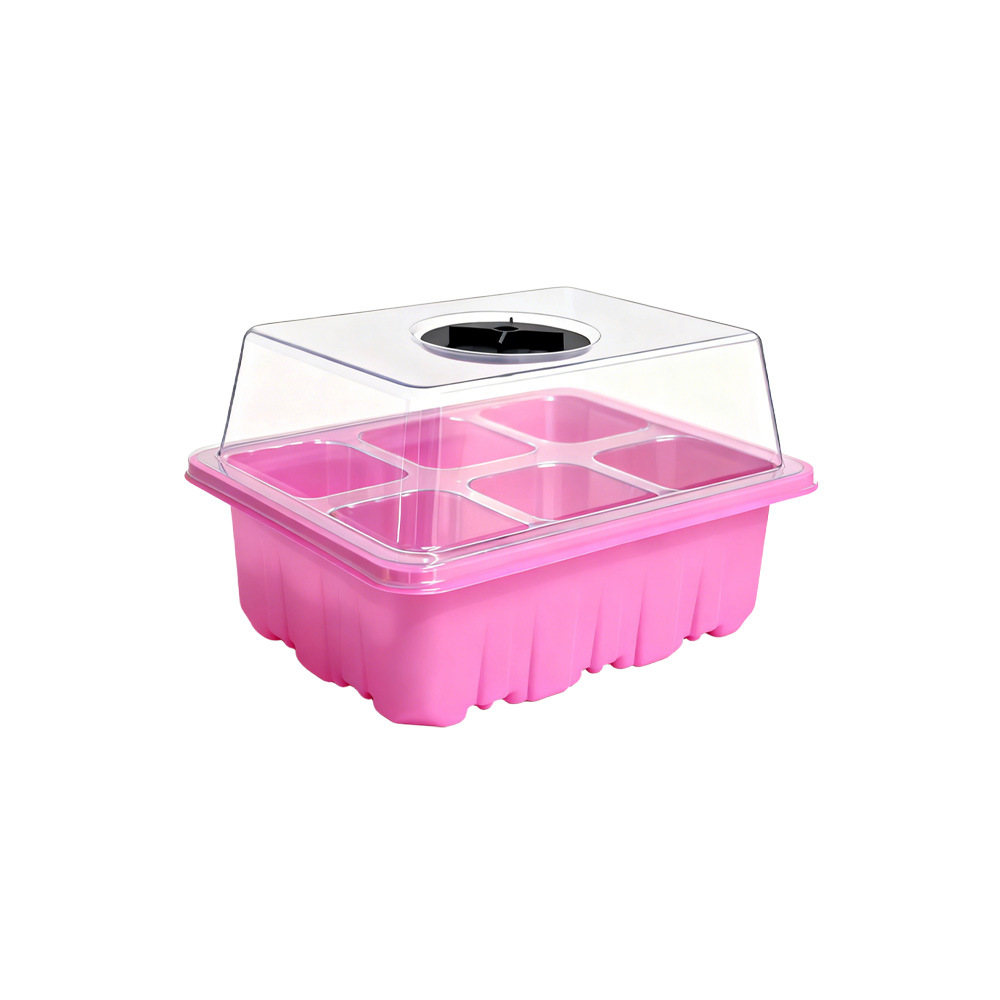 Boîte de pépinière rose à 6 trous