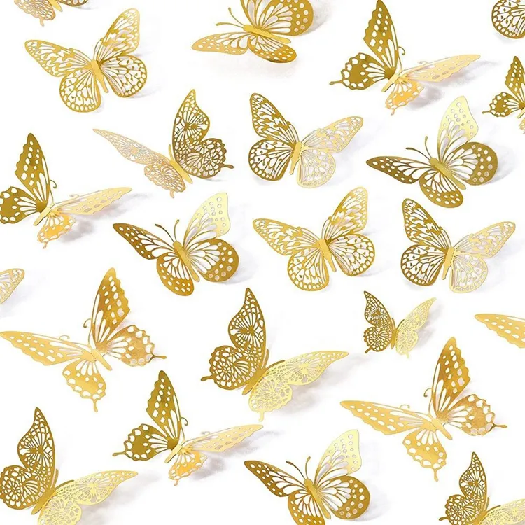 3D Butterfly Decorations Removable Wall Stickers Room Decor for Kids Nursery Classroom Wedding Decor 12PCS K001