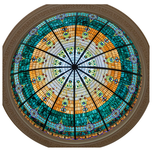 Round Stained Glass Window in Ceiling for Basilica Factory Custom Religious Stained Glass Ceiling Dome Skylight Art Glass Roof - Product Image 3