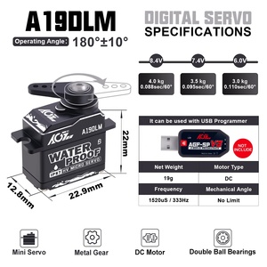 A19DLM Durable 25T Spline Super <strong>Speed</strong> Magnetic Metal Gear Waterproof 4KG Digital Micro RC Servo Motor for RC 1/18 Shift/Steering - Product Image 5