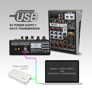 PL4 Professional <strong>4</strong>-Channel DJ <strong>Audio</strong> <strong>Interface</strong> Console <strong>Audio</strong> Mixer Mix Controller for Sound Cards &amp; Mixers - Product Image 3