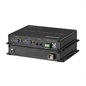 Convertidor de fibra óptica VGA multifunción con control de teclado y ratón, transmisión de audio 3,5, datos RS232