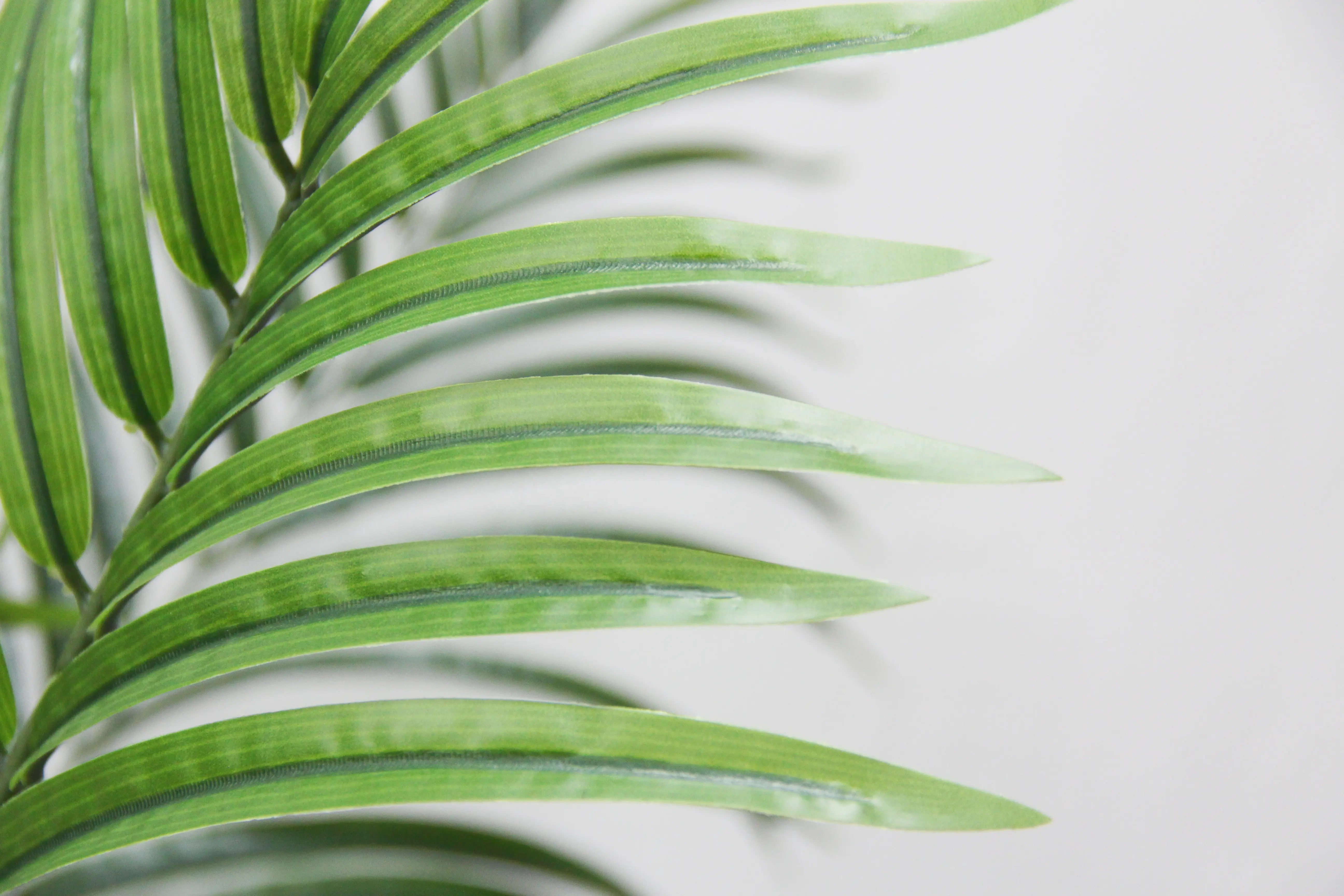 Muestra de planta de plástico verde artificial para decoración del hogar o Palmera al aire libre hecha de material PE duradero