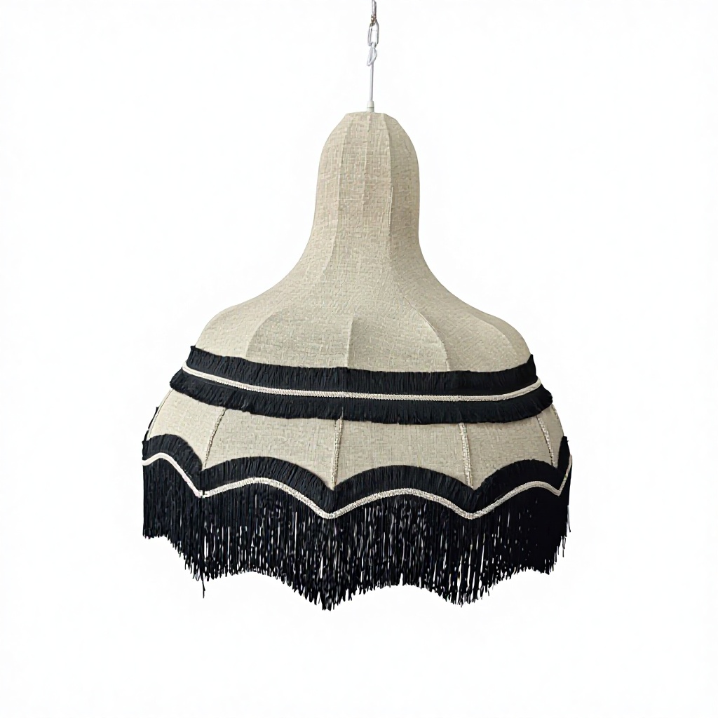 Colore beige + frange nere