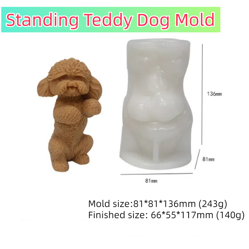 Standing teddy dog mold