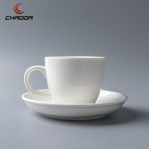 6OZ seramik fincan ve plaka beyaz dayanıklı seramik espresso cappuccino fincan seti otel kullanarak porselen latte kupa seti - Product Image 6