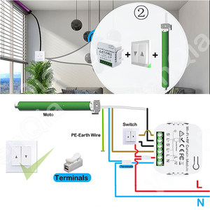 Tuya WiFi RF חכם וילון תריסים מודול מתג רולר תריס אלחוטי wifi וילון מתג מודול