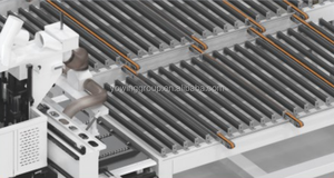 Línea de trabajo de máquina de anidamiento de carpintería de enrutador CNC de descarga de carga de etiquetado automático