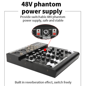 Controlador de DJ profesional/mezclador de consola de Audio interfaz de sistema de escritorio 4 canales estéreo Bluetooth Audio mezclador Digital - Product Image 6