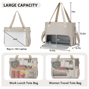 Youk cách điện Crossbody ăn trưa Túi túi xách với nhiều túi thuận tiện và phong cách cho công việc hoặc du lịch - Product Image 2