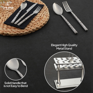 LIFE SMILE Cutlery Set 18/10 Pure Stainless Steel Flatware Set with Stand Dinnerware Set - Product Image 5
