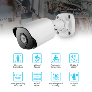 Üretici 2.8mm Lens IP güvenlik 4K dahili mikrofon Bullet ağ Poe kamera açık İnsan/araç algılama gece görüş - Product Image 2