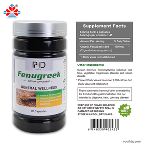 Suplemen Herbal kapsul ekstrak Premium 500mg <span class=keywords><strong>Fenugreek</strong></span> untuk dukungan kesehatan pencernaan aman untuk Dewasa bukan remaja hamil - Product Image 3