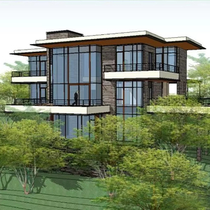 Servicio de diseño arquitectónico moderno, plano de planta, renderizado 3D, visualización de diseño de concepto de Villa y hogar