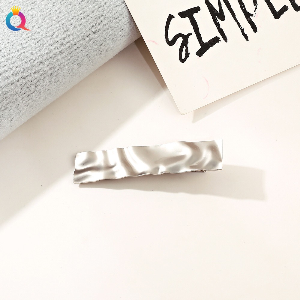 Metal Alligator Clip - 7cm Wavy Square Matte