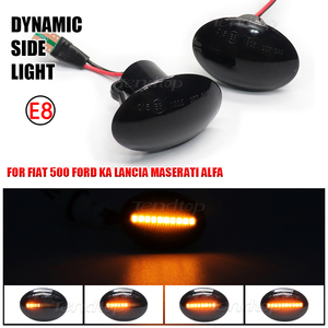ไฟเลี้ยว <span class=keywords><strong>LED</strong></span> ข้างรถยนต์แบบไดนามิกสำหรับ Fiat 500 Abarth 500C Ford Ka Lancia lybra Maserati <span class=keywords><strong>Alfa</strong></span> 4C สัญญาณไฟที่ไหลได้