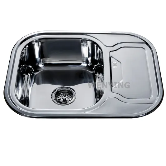 304 Basin Deep Laundry Kitchen Sink Unique Drainboard Stainless Steel Customized Logo AO Hotel Polished Single Bowl Traditional