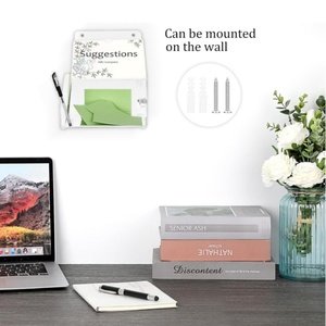 Acrylic Suggestion <strong>Box</strong> With Lock Wall Mounted Acrylic Donation <strong>Box</strong> with Sign Slot for Vote <strong>Coin</strong> Card Donation Bar School - Product Image 6