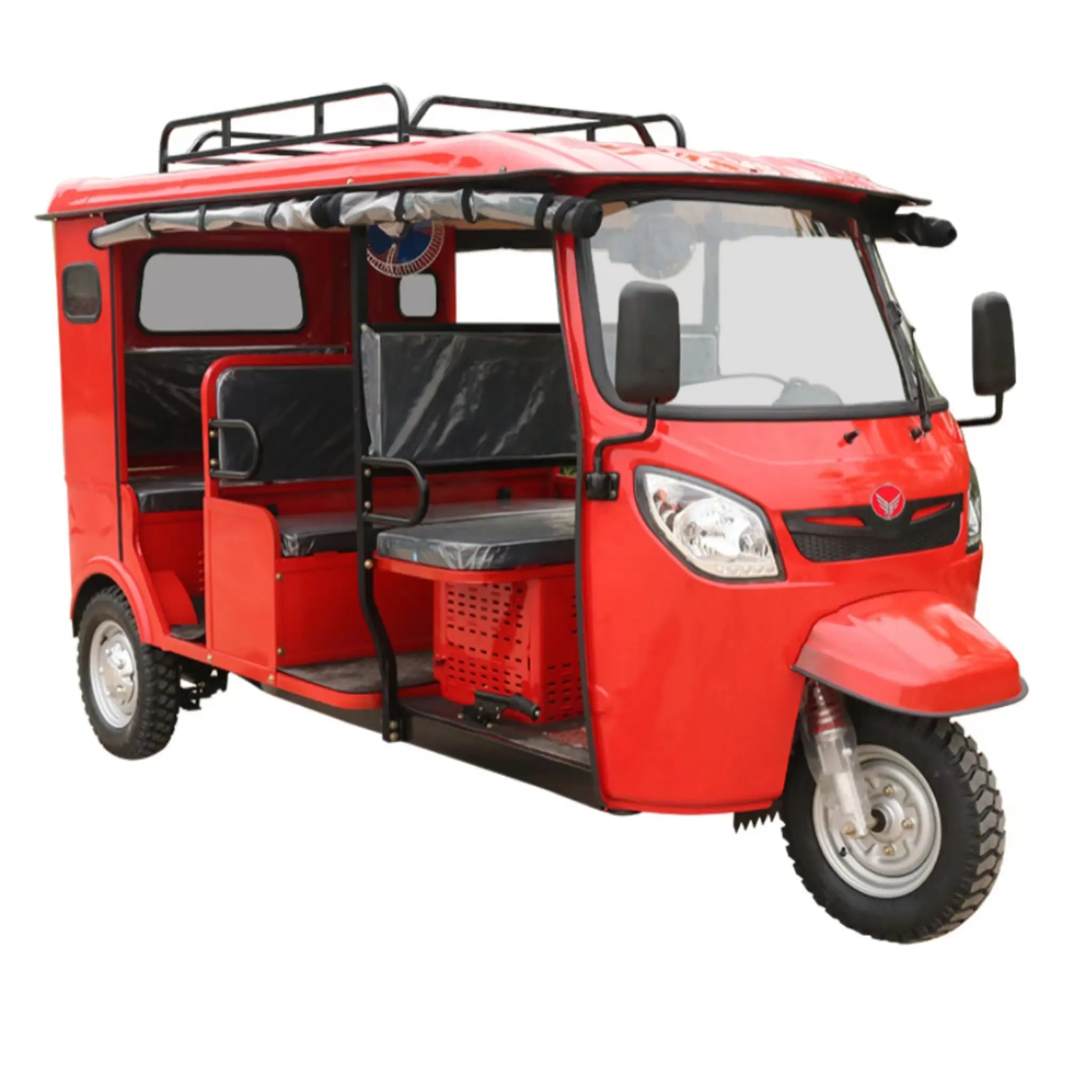 China Passenger Motorcycle Three Wheel With Enclosed Cabin Moto Taxi Gasoline Passenger Tricycle Tuk Tuk Adult With Seat
