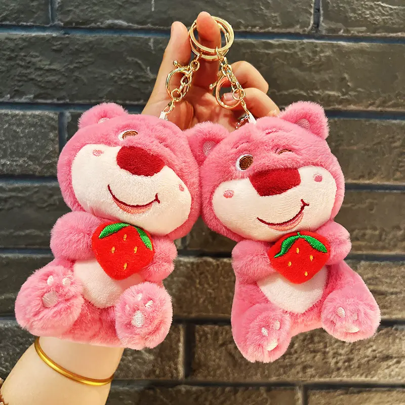 Portachiavi personalizzato peluche peluche orsetto bambole con cuore rosso per bambini gioco di regali Anime cartone animato peluche Kpop orsacchiotti portachiavi