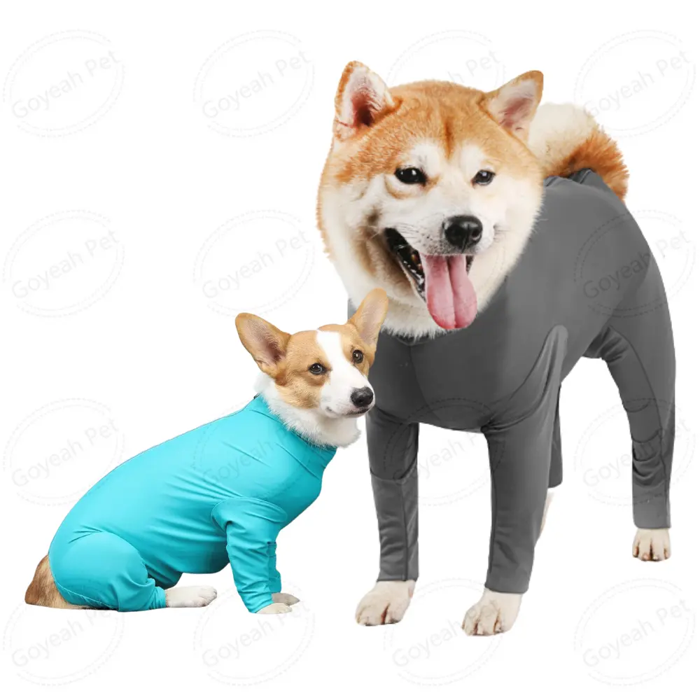 Traje de recuperación para perros después de la cirugía, camisa neutra para perros de manga larga suave, alternativa de cono