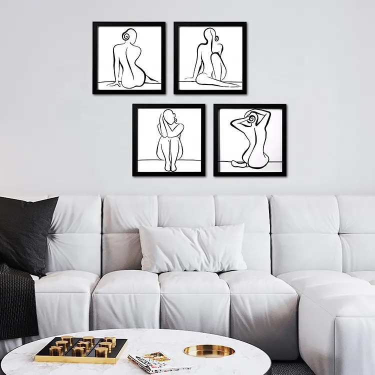 Eaglegits-Cuadro de pared de plástico para mujer, impresiones artísticas de línea minimalista, moderno, abstracto, Sexy, con forma de cuerpo impreso, conjunto de decoración de pared