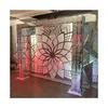Luxury Acrylic Crystal Silver Square Acrylic Stage Wedding Backdrop Frame Stand for Wedding Events Decoration