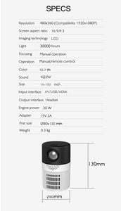 2022 yeni T400 en ucuz Mini Lcd projektör, fikir Drop Shipping Mini Led projektörler 60000 saat 1080p çözünürlük - Product Image 6
