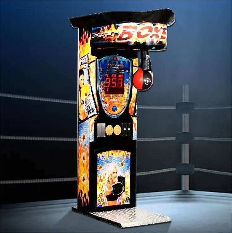 Riteng parco divertimenti Big Punch Bag boxe pugno macchina da gioco con carta elettrica Kalkomat boxe Punch Machine