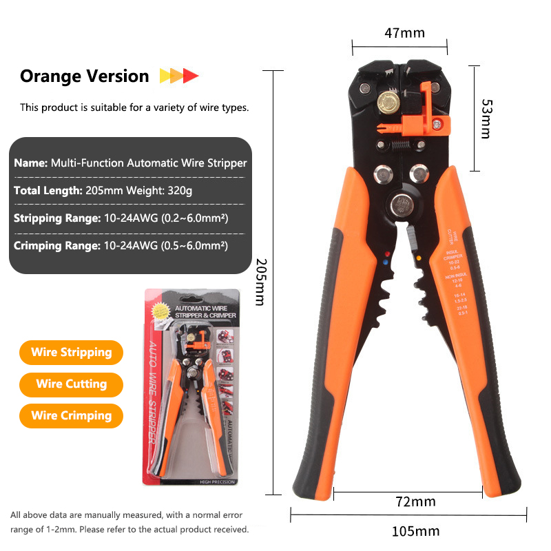 5-in-1 Wire Stripper (Orange)