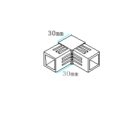 2A 2路塑料方管连接器，用于连接两个方管形成90度连接 - Product Image 6